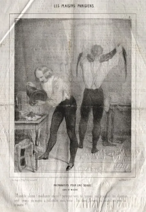 Framed Print : Les Plaisirs Parisiens: Preparatifs pour une soiree. Luxe et misere. Maudite plume Framed Print : Les Plaisirs Parisiens: Preparatifs pour une soiree. Luxe et misere. Maudite plume