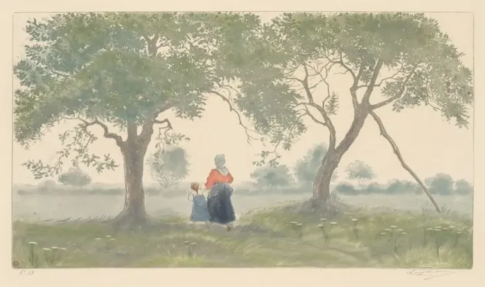 Framed Print : Les Pommiers, 1902. Creator: Eugene Delatre (French, 1864-1938) Framed Print : Les Pommiers, 1902. Creator: Eugene Delatre (French, 1864-1938)