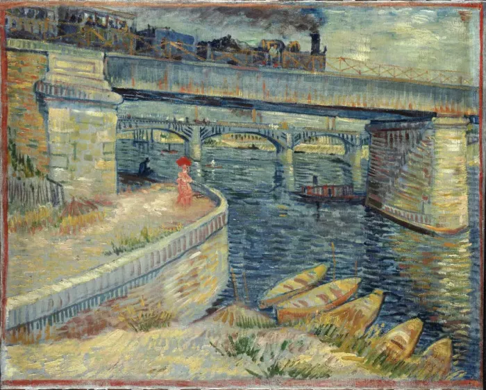 Framed Print : Les Ponts d Asnieres, 1887. Creator: Gogh, Vincent, van (1853-1890) Framed Print : Les Ponts d Asnieres, 1887. Creator: Gogh, Vincent, van (1853-1890)
