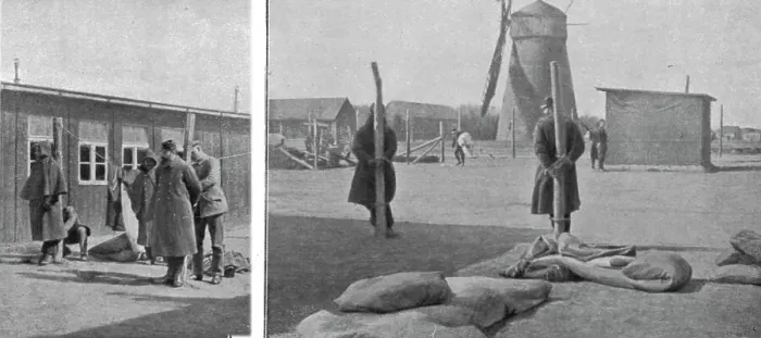 Framed Print : Les prisonniers de guerre en allemagne; au camp de prisonniers de Sydow (Pomeranie)... 1916. Creator: Unknown Framed Print : Les prisonniers de guerre en allemagne; au camp de prisonniers de Sydow (Pomeranie)... 1916. Creator: Unknown