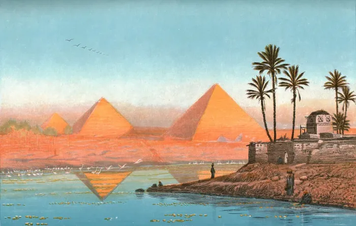 Framed Print : Les pyramides de Gizeh; Le Nord-Est Africain, 1914. Creator: Unknown Framed Print : Les pyramides de Gizeh; Le Nord-Est Africain, 1914. Creator: Unknown