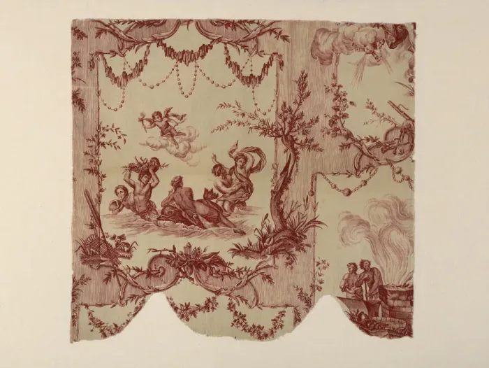 Framed Print : Les Quatre Elements (The Four Elements) (Furnishing Fabric), France, c. 1780 Framed Print : Les Quatre Elements (The Four Elements) (Furnishing Fabric), France, c. 1780