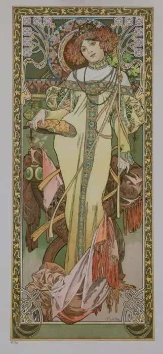 Framed Print : Les quatre saisons: L Automne, 1900. Creator: Mucha, Alfons Marie (1860-1939) Framed Print : Les quatre saisons: L Automne, 1900. Creator: Mucha, Alfons Marie (1860-1939)