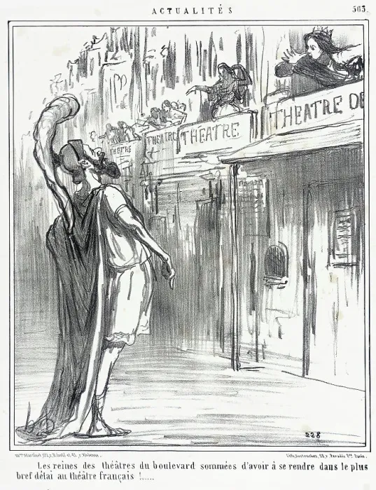 Framed Print : Les reines des théâtres du boulevard... 1858. Creator: Honore Daumier Framed Print : Les reines des théâtres du boulevard... 1858. Creator: Honore Daumier