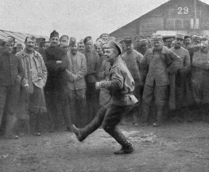 Framed Print : Les Russes en France; au camp de Mailly-le-Grand : Danse russe devant les allies, 1916. Creator: Unknown Framed Print : Les Russes en France; au camp de Mailly-le-Grand : Danse russe devant les allies, 1916. Creator: Unknown
