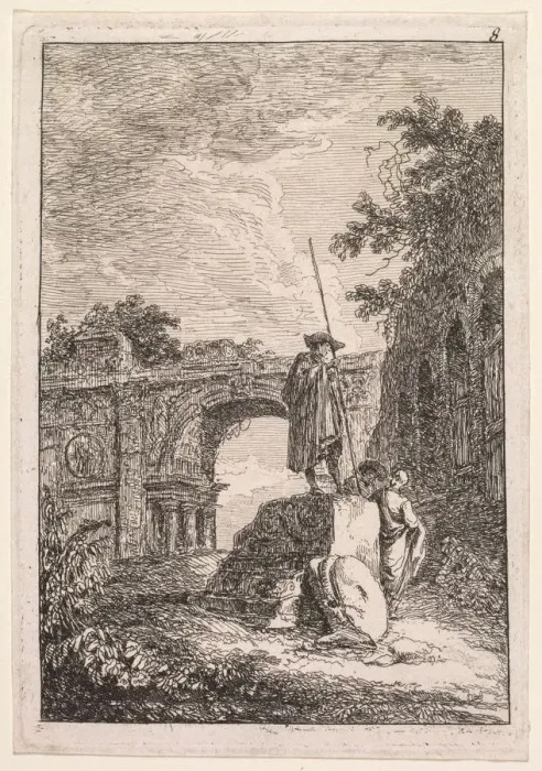Framed Print : Les Soirees de Rome: LArc de triomphe, 1763-1764. Creator: Hubert Robert (French, 1733-1808) Framed Print : Les Soirees de Rome: LArc de triomphe, 1763-1764. Creator: Hubert Robert (French, 1733-1808)