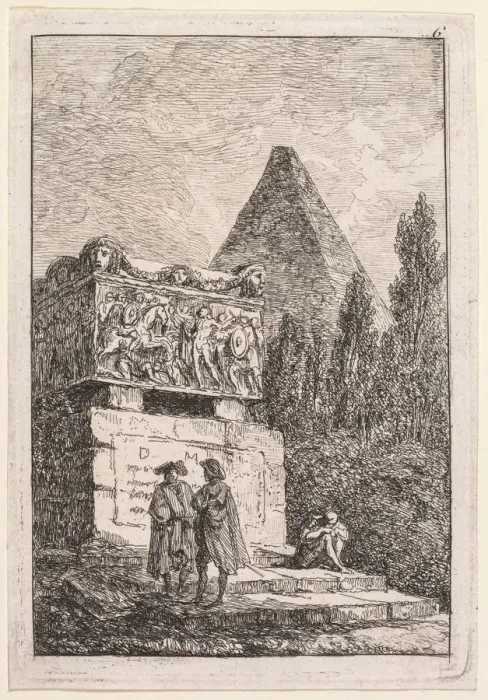 Framed Print : Les Soirees de Rome: Le Sarcophage, 1763-1764. Creator: Hubert Robert (French, 1733-1808) Framed Print : Les Soirees de Rome: Le Sarcophage, 1763-1764. Creator: Hubert Robert (French, 1733-1808)