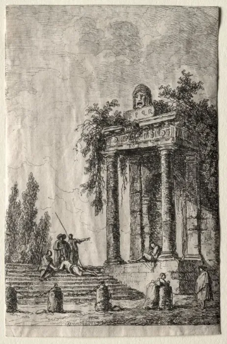 Framed Print : Les Soirees de Rome: The Stairs, 1763. Creator: Hubert Robert (French, 1733-1808) Framed Print : Les Soirees de Rome: The Stairs, 1763. Creator: Hubert Robert (French, 1733-1808)