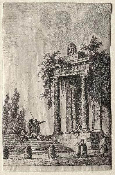 Les Soirees de Rome: The Stairs, 1763. Creator: Hubert Robert (French, 1733-1808)