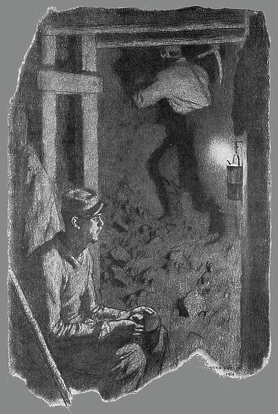 Les specialistes dans la bataille: Pionniers et Sapeurs; La vie souterraine: construction... 1916. Creator: Georges Leroux