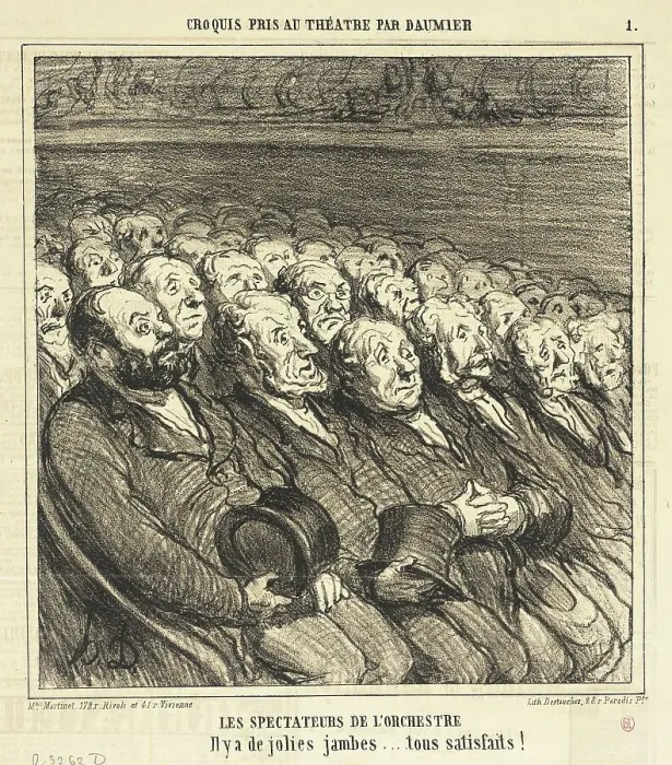 Framed Print : Les Spectateurs de l'orchestre, 1864. Creator: Honore Daumier Framed Print : Les Spectateurs de l'orchestre, 1864. Creator: Honore Daumier