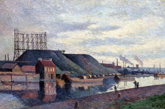 Framed Print : Les terrils de Sacré Madame, 1897. Creator: Maximilien Luce Framed Print : Les terrils de Sacré Madame, 1897. Creator: Maximilien Luce