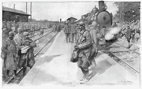 Les trains de permissionnaires, 1916. Creator: L Sabattier