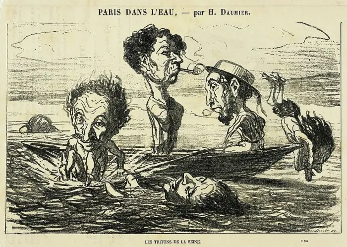 Framed Print : Les Tritons de la Seine, 1864. Creator: Honore Daumier Framed Print : Les Tritons de la Seine, 1864. Creator: Honore Daumier