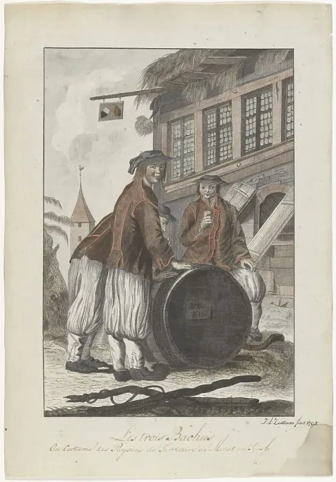 Framed Print : Les Trois Bachus, 1795. Creator: J.A. Zoutman Framed Print : Les Trois Bachus, 1795. Creator: J.A. Zoutman