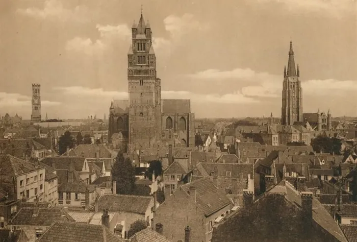 Framed Print : Les trois Tours (Beffroi, Cathedrale et Eglise Notre-Dame), c1928 Framed Print : Les trois Tours (Beffroi, Cathedrale et Eglise Notre-Dame), c1928