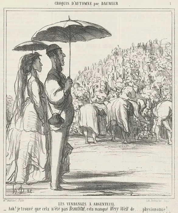 Framed Print : Les vendanges a Argenteuil, 19th century. Creator: Honore Daumier Framed Print : Les vendanges a Argenteuil, 19th century. Creator: Honore Daumier