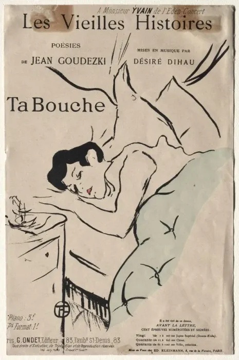 Framed Print : Les Vieilles histoires: Ta Bouche, 1893. Creator: Henri de Toulouse-Lautrec (French, 1864-1901) Framed Print : Les Vieilles histoires: Ta Bouche, 1893. Creator: Henri de Toulouse-Lautrec (French, 1864-1901)