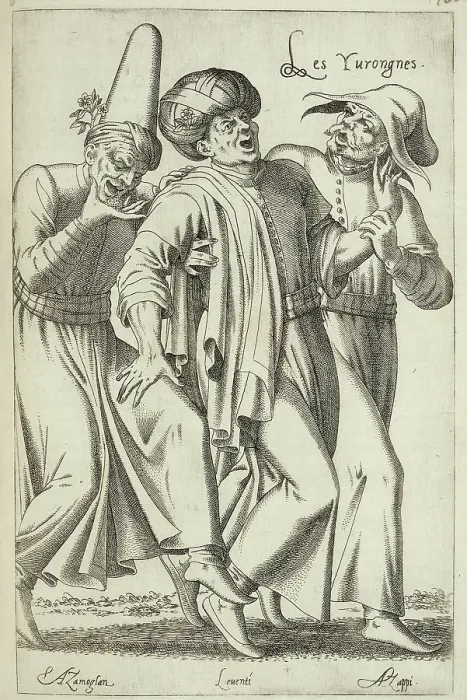 Framed Print : Les Yvrongnes (The Drunkards), 1568. Creator: Unknown Framed Print : Les Yvrongnes (The Drunkards), 1568. Creator: Unknown