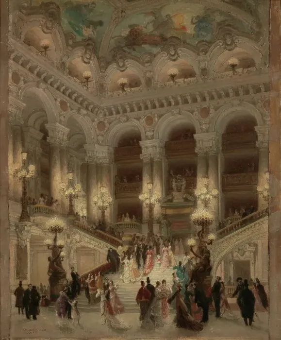 Framed Print : L'Escalier de l'Opéra, 1877. Creator: Béroud, Louis (1852-1930) Framed Print : L'Escalier de l'Opéra, 1877. Creator: Béroud, Louis (1852-1930)