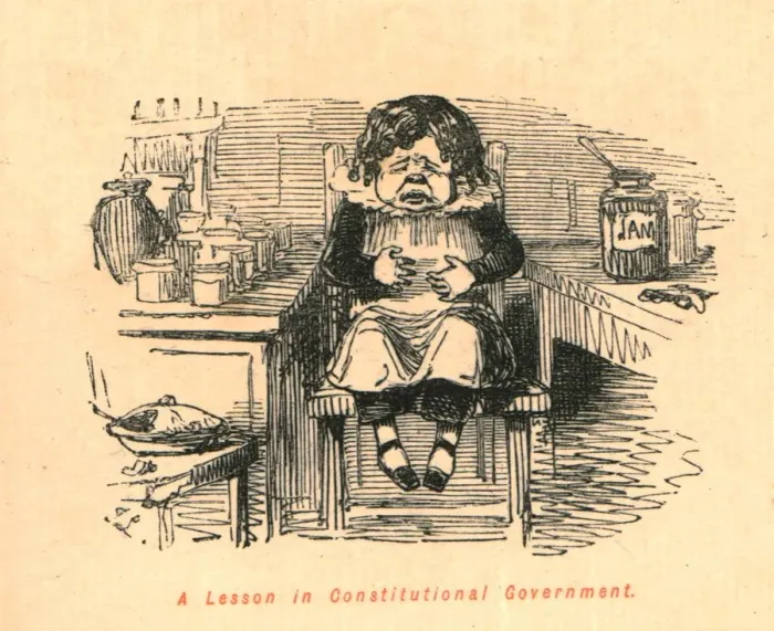 Framed Print : A Lesson in Constitutional Government, 1897. Creator: John Leech Framed Print : A Lesson in Constitutional Government, 1897. Creator: John Leech