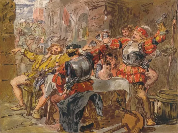 Framed Print : Let me the Canakin Clink, c1875. Artist: Sir John Gilbert Framed Print : Let me the Canakin Clink, c1875. Artist: Sir John Gilbert