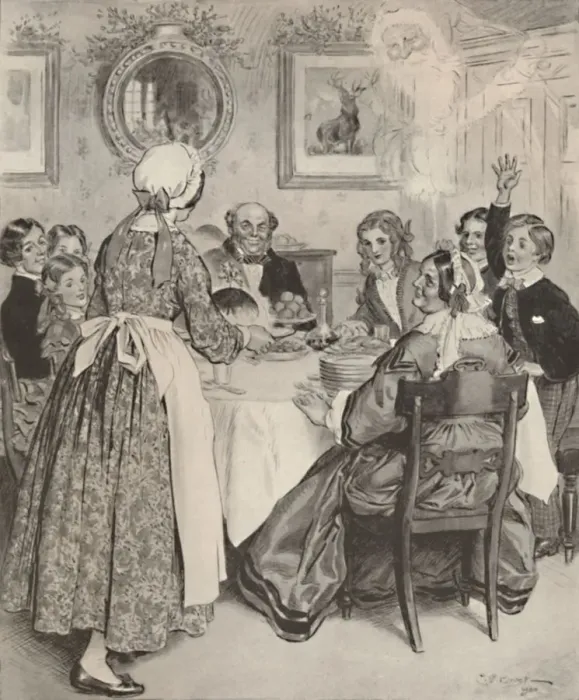 Framed Print : Let Me Think of the Comfortable Family Dinners. 1862, (1923). Artist: Charles Edmund Brock Framed Print : Let Me Think of the Comfortable Family Dinners. 1862, (1923). Artist: Charles Edmund Brock