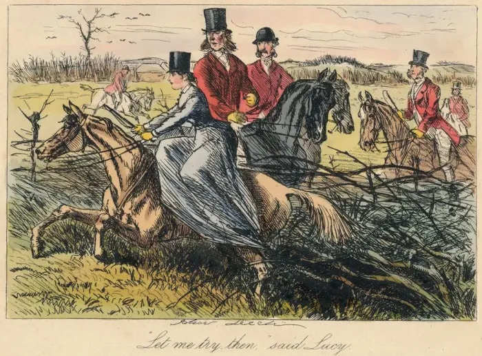 Framed Print : Let me try them, said Lucy, 1865. Artist: Hablot Knight Browne Framed Print : Let me try them, said Lucy, 1865. Artist: Hablot Knight Browne