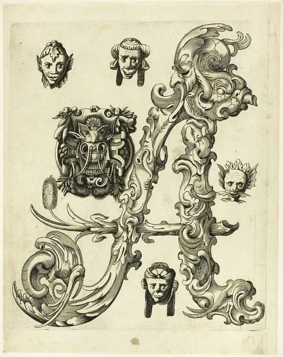 Framed Print : Letter A, 1630. Creator: Pierre Aubry Framed Print : Letter A, 1630. Creator: Pierre Aubry