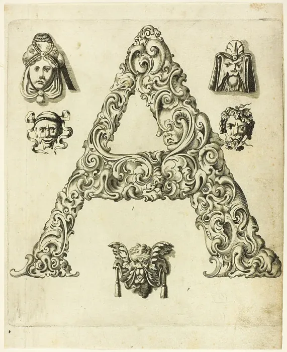 Framed Print : Letter A, 1630. Creator: Pierre Aubry Framed Print : Letter A, 1630. Creator: Pierre Aubry