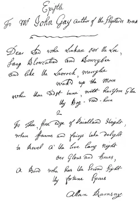 Framed Print : A letter from Allan Ramsay to John Gay, 18th century (1840) Framed Print : A letter from Allan Ramsay to John Gay, 18th century (1840)