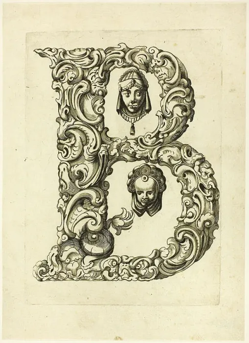 Framed Print : Letter B, 1630. Creator: Pierre Aubry Framed Print : Letter B, 1630. Creator: Pierre Aubry