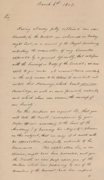 Framed Print : Letter to Benjamin West, President of the Royal Academy, 1803 (1904) Framed Print : Letter to Benjamin West, President of the Royal Academy, 1803 (1904)