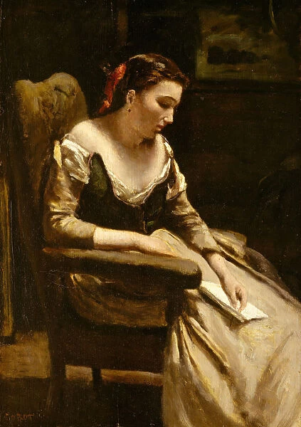 The Letter, ca. 1865. Creator: Jean-Baptiste-Camille Corot