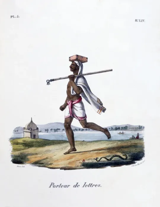 Framed Print : Letter Carrier, 1828. Artist: Marlet et Cie Framed Print : Letter Carrier, 1828. Artist: Marlet et Cie