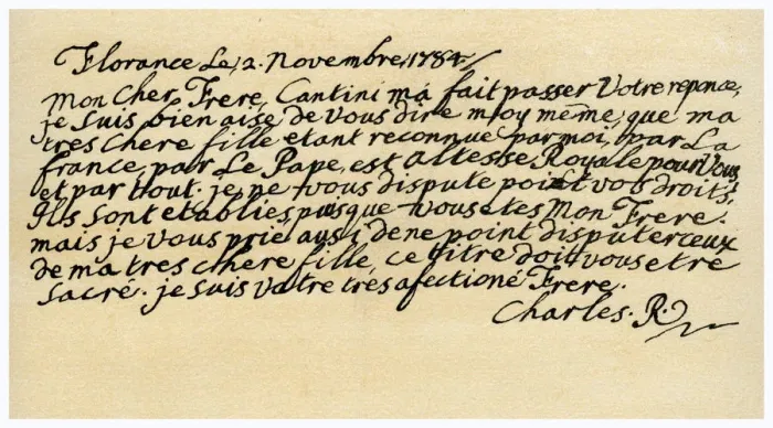 Framed Print : Letter from Charles Edward Stuart to his brother Henry Benedict, 2nd November 1784. Artist: Charles Edward Stuart Framed Print : Letter from Charles Edward Stuart to his brother Henry Benedict, 2nd November 1784. Artist: Charles Edward Stuart