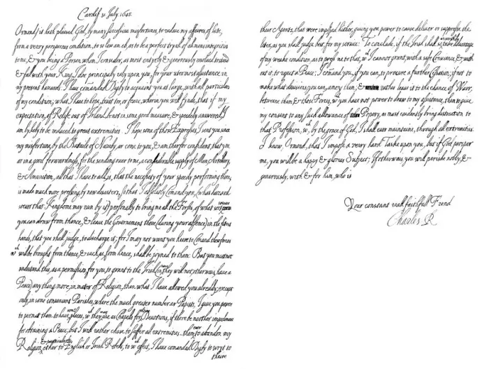 Framed Print : Letter by Charles I, King of England, to the Duke of Ormonde, 1645 (1865). Artist: Frederick George Netherclift Framed Print : Letter by Charles I, King of England, to the Duke of Ormonde, 1645 (1865). Artist: Frederick George Netherclift