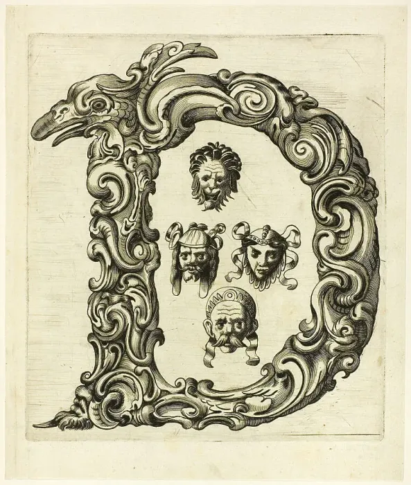 Framed Print : Letter D, 1630. Creator: Pierre Aubry Framed Print : Letter D, 1630. Creator: Pierre Aubry
