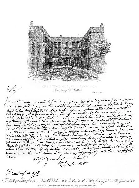 A letter from Dr Smollett to Samuel Richardson, 1756, (1840). Artist: Tobias George Smollett