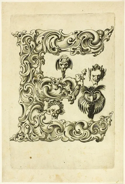 Framed Print : Letter E, 1630. Creator: Pierre Aubry