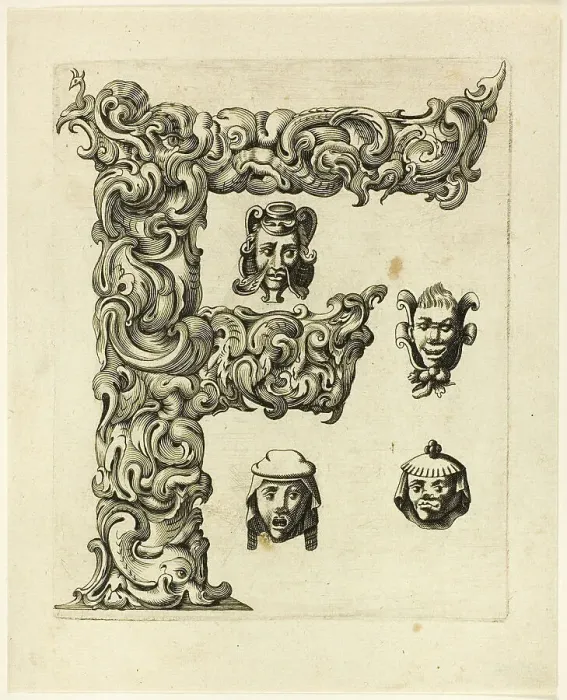 Framed Print : Letter F, 1630. Creator: Pierre Aubry Framed Print : Letter F, 1630. Creator: Pierre Aubry