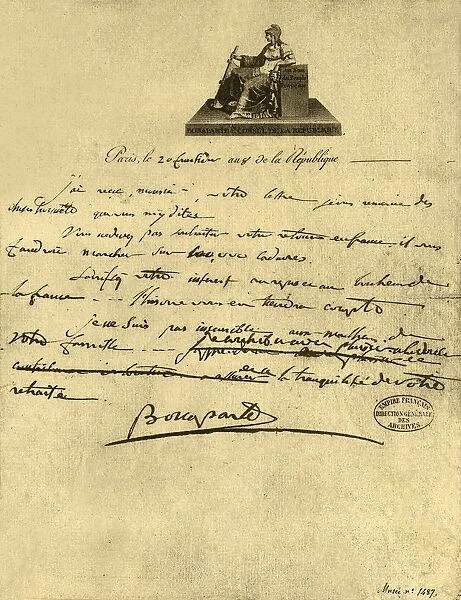Letter from First Consul Napoleon Bonaparte to the Count of Provence, 6 September 1800, (1921)