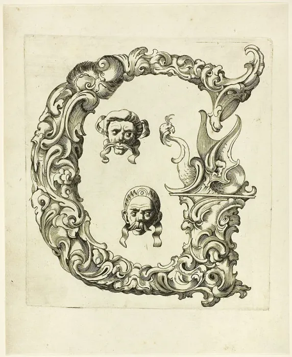 Framed Print : Letter G, 1630. Creator: Pierre Aubry Framed Print : Letter G, 1630. Creator: Pierre Aubry