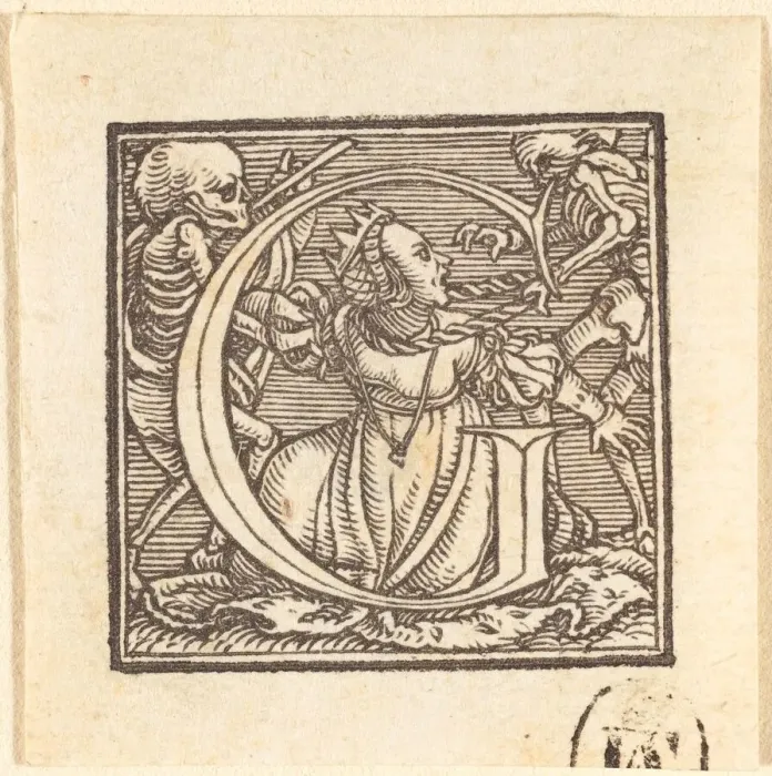Framed Print : Letter G. Creator: Hans Holbein the Younger Framed Print : Letter G. Creator: Hans Holbein the Younger