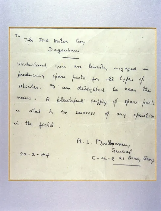 Framed Print : A letter from General Montgomery to Henry Ford, 1944. Artist: General Montgomery Framed Print : A letter from General Montgomery to Henry Ford, 1944. Artist: General Montgomery