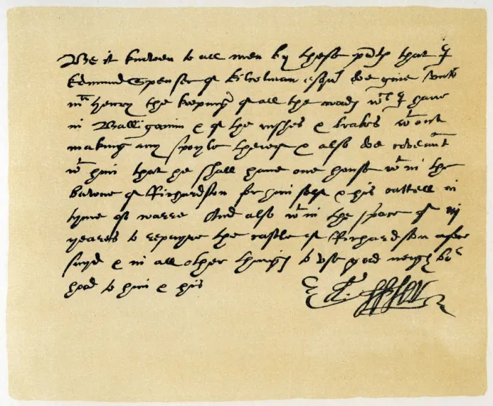 Framed Print : Letter from Grant, as Edward Spenser to one McHenry, c1589. Artist: Edward Spenser Framed Print : Letter from Grant, as Edward Spenser to one McHenry, c1589. Artist: Edward Spenser