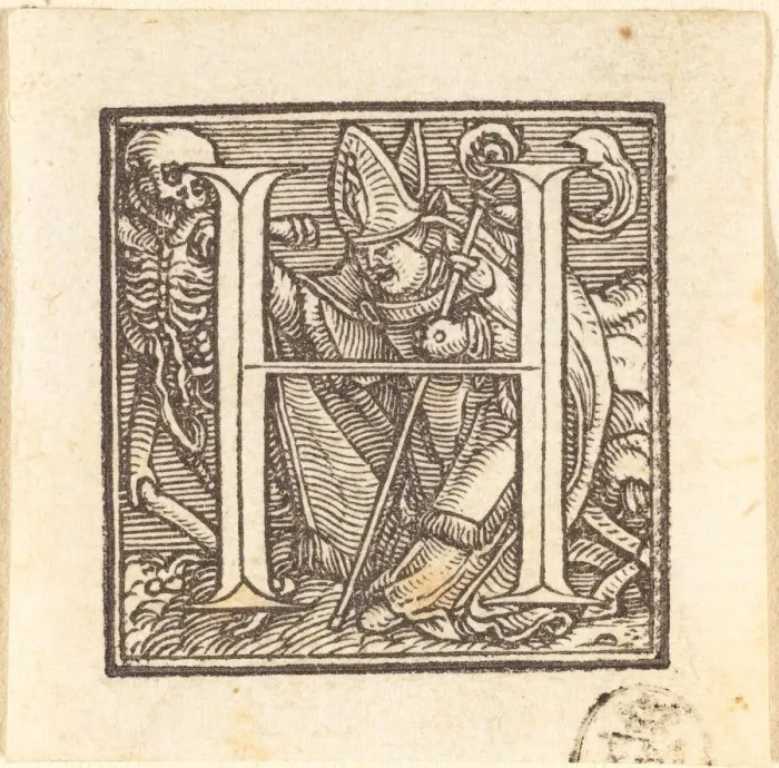Framed Print : Letter H. Creator: Hans Holbein the Younger Framed Print : Letter H. Creator: Hans Holbein the Younger