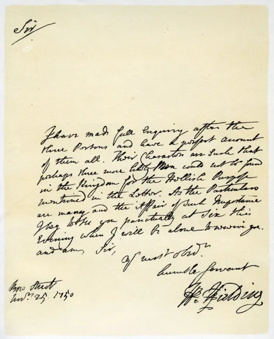 Framed Print : Letter from Henry Fielding to Hutton Perkins, 25th November 1750. Artist: Henry Fielding Framed Print : Letter from Henry Fielding to Hutton Perkins, 25th November 1750. Artist: Henry Fielding