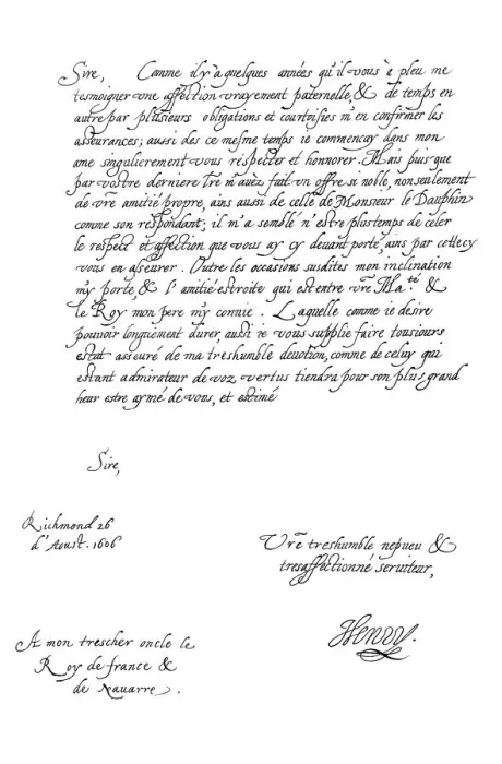 Framed Print : Letter by Henry Frederick, Prince of Wales, to King Henry IV of France, 1606 (1865). Artist: Frederick George Netherclift Framed Print : Letter by Henry Frederick, Prince of Wales, to King Henry IV of France, 1606 (1865). Artist: Frederick George Netherclift