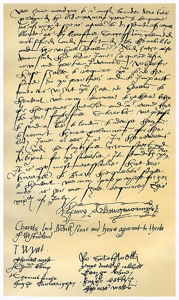 Letter from Henry Neville and others, 19th July 1553. Artist: Henry Neville, Earl of Westmorland
